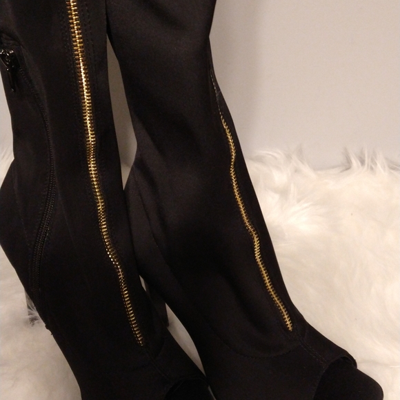 NEW ASOS DESIGN Kyoko thigh high boots in black 7 - Picture 7 of 12